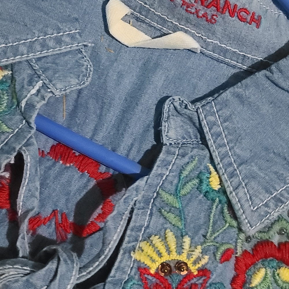 Double D Ranch Blue Embroidered Jean Jacket - Picture 6 of 6
